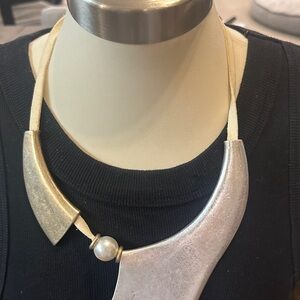 MarlaWynne Silver and Gold Statement Necklace